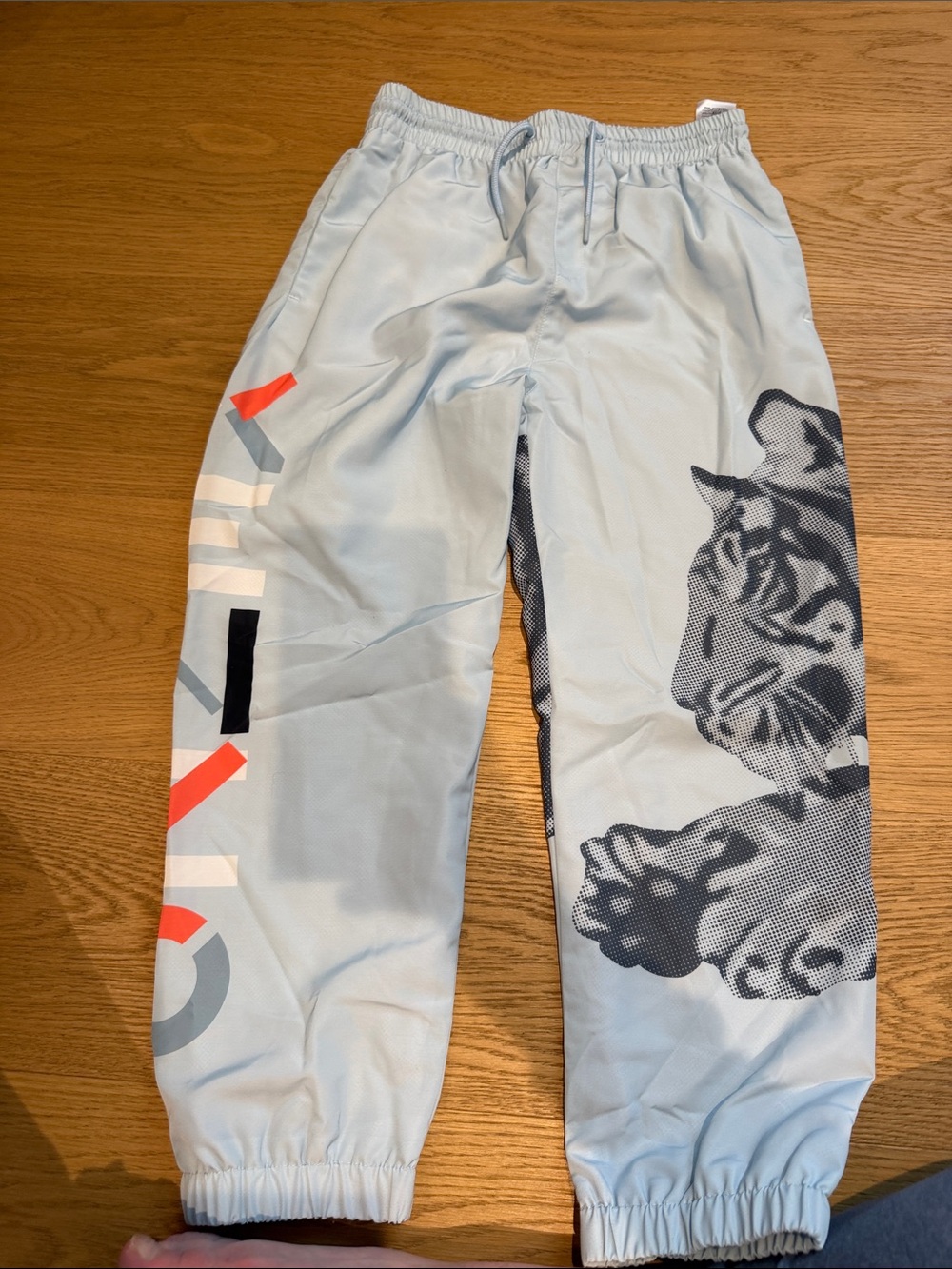 Light Blue Graphic Tiger Jogger Pants - Kids